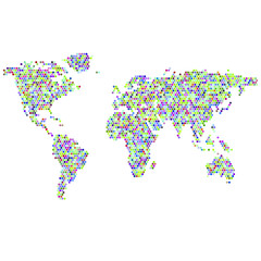 Fototapeta premium colorful map made of geometric shapes