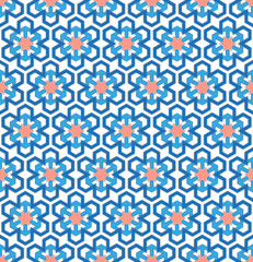 Hexagonal winter snowflake pattern