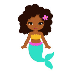 Cute little mermaid.Vector illustration.
