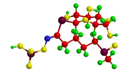 Molecular structure of cholesterol, 3D rendering