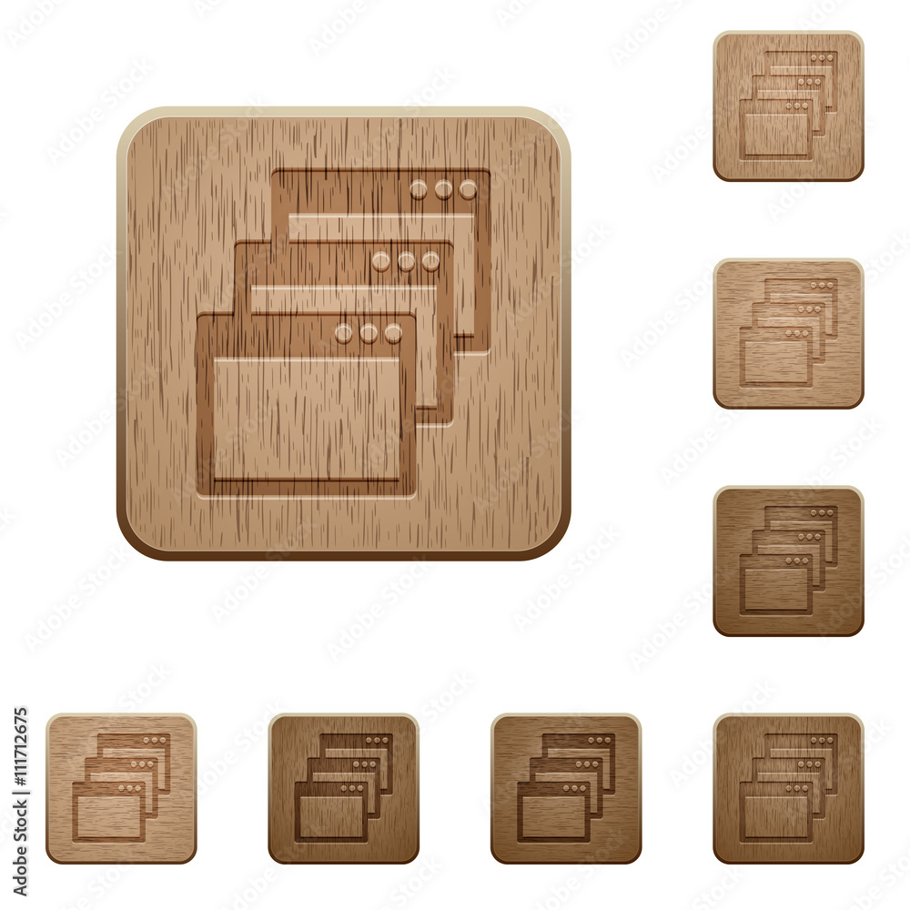 Poster cascade window view mode wooden buttons