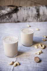 Glasses of birch sap, isolated on white