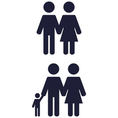 Stick figure icons, symbol - family stick figure. EPS10.