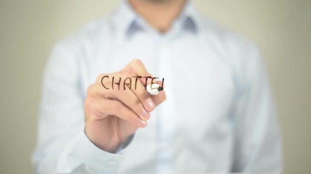 Chatterbots, Man writing on transparent screen