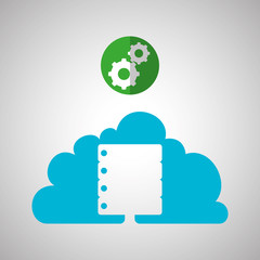 Cloud computing design. Trip icon. Flat illustration