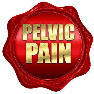 pelvic pain, 3D rendering, a red wax seal