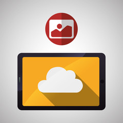 Cloud computing design. Trip icon. Flat illustration
