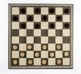 Checkers game on a white background