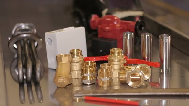 Set of brass mechanical spare parts
