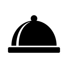 restaurant cloche black icon on white background