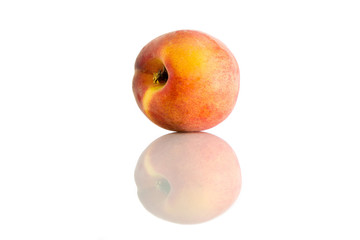 Peach on a white background