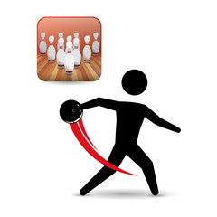 Bowling design. Sport icon. Flat illustration, sport vector