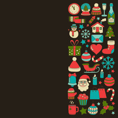 Doodle vector icons Merry christmas and happy new year