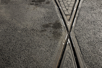 Abstract view: X shape Street railway point © yos_moes
