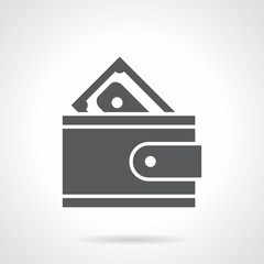 Money purse glyph style vector icon