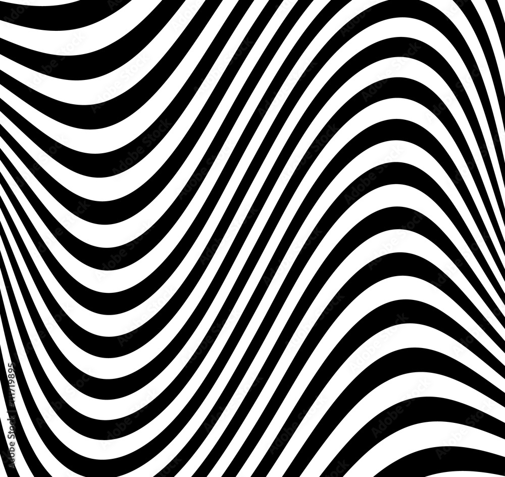 Aufkleber lines pattern with distortion. abstract geometric illustration.