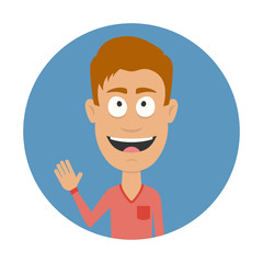 Smiling men avatar profile. Cartoon character. Flat icon