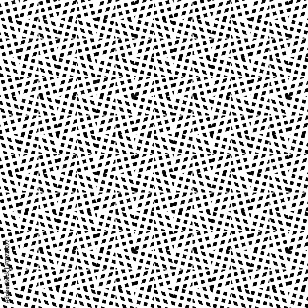 Poster Irregular grid, mesh seamlessly repeatable monochrome pattern. A