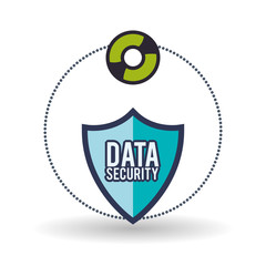 Data Security design. Protect icon. Data center illustration