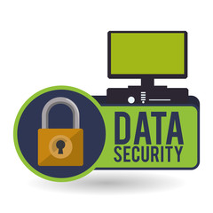 Data Security design. Protect icon. Data center illustration