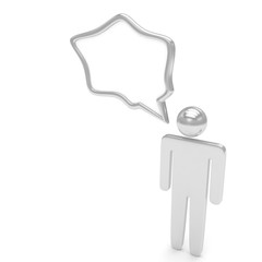 3d man with talk bubbles isolated over a white background. 3d rendering.