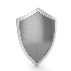 shield icon on white. 3d rendering.
