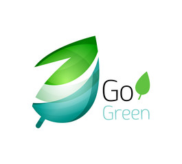 Minimalistic modern abstract leaf design, nature logo