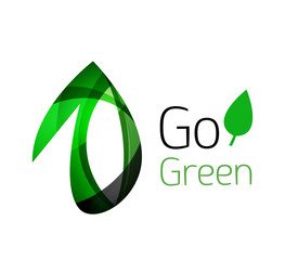 Abstract eco leag logo design made of color pieces - various geometric shapes