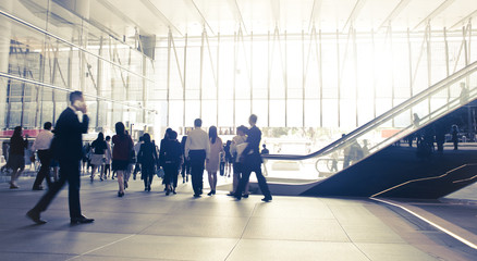 Crowded business center