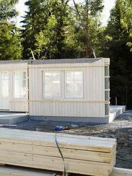 New house under construction, Sweden.