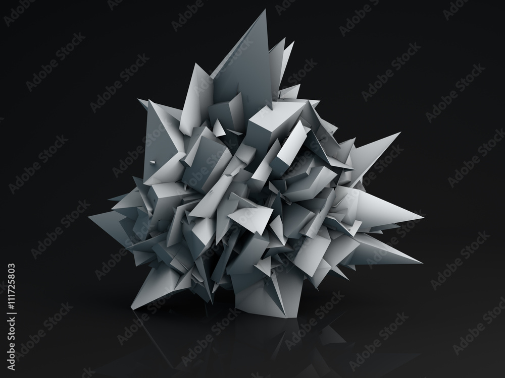 Poster sharp edge shape abstract 3d render