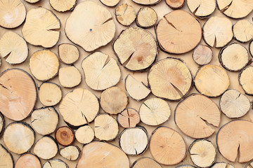 Abstract background of wooden stumps
