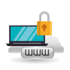 Cloud computing design. Media icon. Isolated illustration