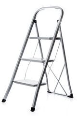 Ladder isolated .  metal ladder over white background