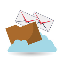 Cloud computing design. Media icon. Isolated illustration