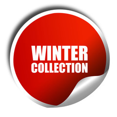 winter collection, 3D rendering, a red shiny sticker