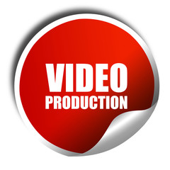 video production, 3D rendering, a red shiny sticker