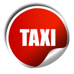 taxi, 3D rendering, a red shiny sticker