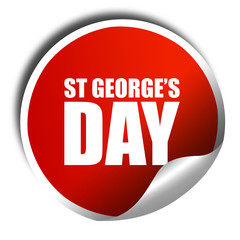 st georges day, 3D rendering, a red shiny sticker