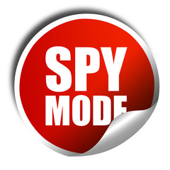 spy mode, 3D rendering, a red shiny sticker