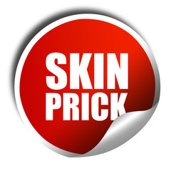 skin prick, 3D rendering, a red shiny sticker