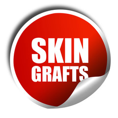 skin grafts, 3D rendering, a red shiny sticker