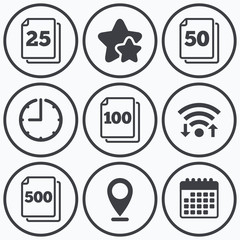 In pack sheets icons. Quantity per package.