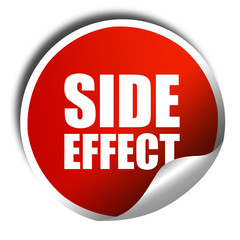 side effect, 3D rendering, a red shiny sticker