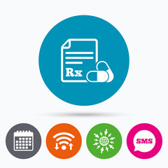 Medical prescription Rx sign icon. Pharmacy.