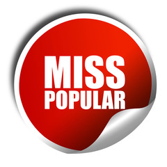 miss popular, 3D rendering, a red shiny sticker