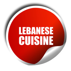 lebanese cuisine, 3D rendering, a red shiny sticker