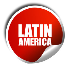 latin america, 3D rendering, a red shiny sticker