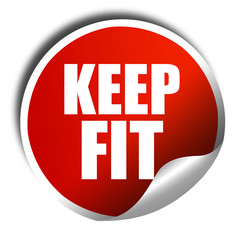 keep fit, 3D rendering, a red shiny sticker