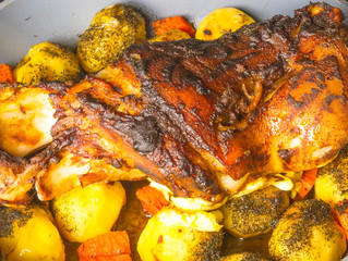 oven baked pork leg